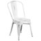 Merrick Lane Banks Indoor/Outdoor Stacking Metal Dining Chair with Single Slat Back and Distressed Powder Coated Finish